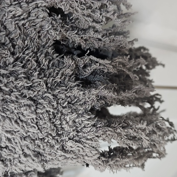 Barefoot Dreams Cozychic Beach Poncho Striped Fringe Gray Black One Size - Picture 8 of 11